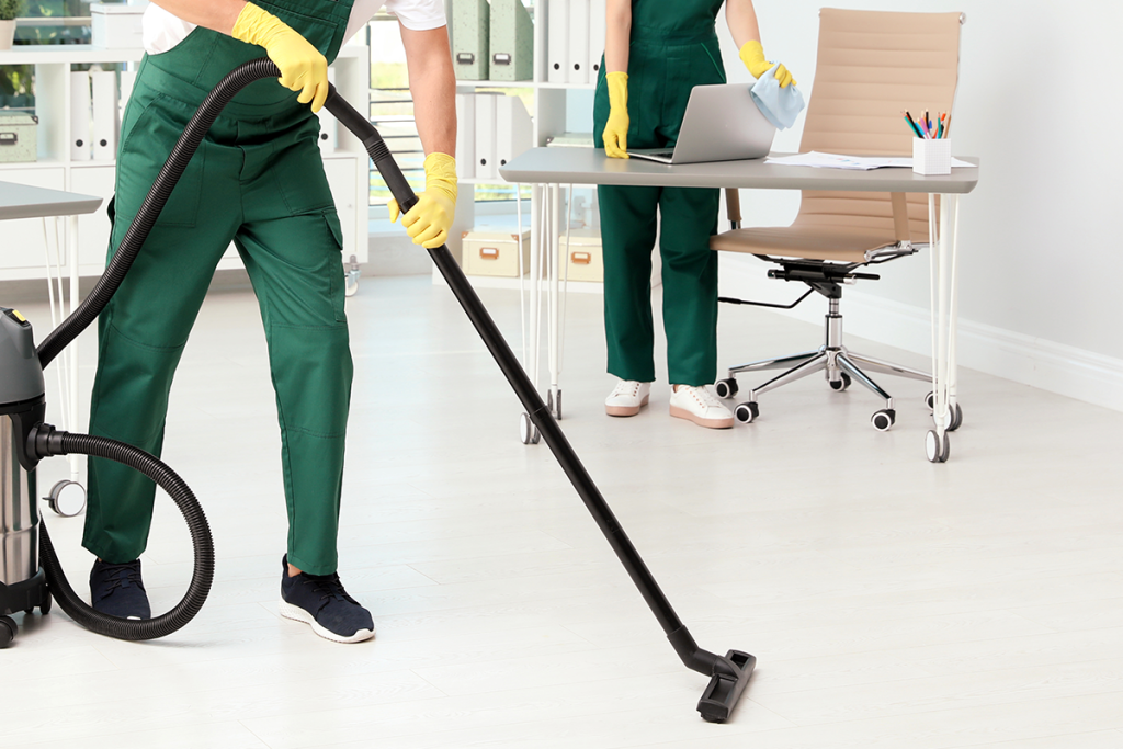 person steam cleaning floor